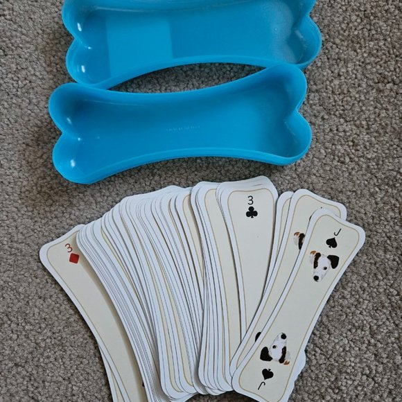 Vintage Umbra BowWow Playing Cards -Dog Bone Shaped Cards in Blue Case- Full Set - Picture 2 of 8